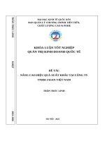 Đề tài nâng cao hiệu quả xuất khẩu tại công ty tnhh jasan việt nam