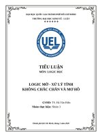 Tiểu luận môn logic học logic mờ   xử lý tính không chắc chắn và mơ hồ