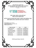 Đề tài quản trị rủi ro chất lượng sản phẩm & thu hồi trong dây chuyền sản xuất vinfast
