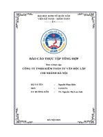 Báo cáo thực tập tổng hợp Đơn vị thực tập công ty tnhh kiểm toán tư vấn Độc lập chi nhánh hà nội