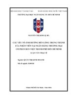 Các yếu tố Ảnh hưởng Đến lòng trung thành của nhân viên tại ngân hàng thương mại cổ phần bản việt thành phố hồ chí minh