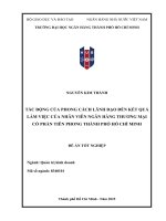 Tác Động của phong cách lãnh Đạo Đến kết quả làm việc của nhân viên ngân hàng thương mại cổ phần tiên phong thành phố hồ chí minh