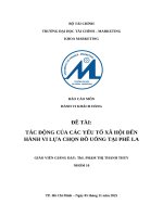 Đề tài tác Động của các yếu tố xã hội Đến hành vi lựa chọn Đồ uống tại phê la