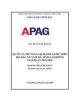 Quản lý chi ngân sách nhà nước trên Địa bàn xã nam Đà, tỉnh lâm Đồng giai Đoạn 2025 2030