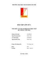 Bài tập lớn số 1 tìm hiểu về thí nghiệm Đo Điện trở hệ thống tiếp Địa