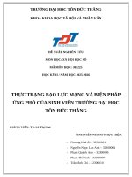 Thực trạng bạo lực mạng và biện pháp Ứng phó của sinh viên trường Đại học tôn Đức thắng