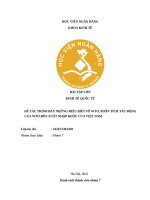 Đề tài trình bày những hiểu biết về wto, phân tích tác Động của wto Đến xuất nhập khẩu của việt nam