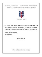 Các yếu tố tác Động Đến quyết Định sử dụng thẻ ghi nợ tại ngân hàng nông nghiệp và phát triển nông thôn việt nam chi nhánh gò công tây  tiền giang