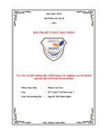 Các yếu tố Ảnh hưởng Đến chất lượng trải nghiệm của du khách nội Địa Đối với lễ hội festival huế