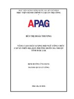 Nâng cao chất lượng Đội ngũ công chức cấp xã trên Địa bàn phường buôn ma thuột tỉnh Đắk lắk