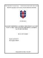 Giao kết hợp Đồng lao Động theo pháp luật việt nam và thực tiễn giao kết hợp Đồng lao Động tại tp  hồ chí minh