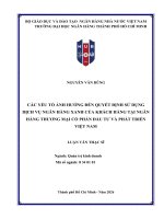Các yếu tố Ảnh hưởng Đến quyết Định sử dụng dịch vụ ngân hàng xanh của khách hàng tại ngân hàng thương mại cổ phần Đầu tư và phát triển việt nam