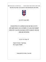 Ảnh hưởng của chính sách chi trả cổ tức Đến biến Động giá cổ phiếu của doanh nghiệp niêm yết tại sở giao dịch chứng khoán thành phố hồ chí minh