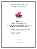 Báo cáo thực tập tốt nghiệp Đề tài hoạt Động bán hàng tại công ty cổ phần công nghệ số bluez