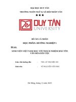 Đề tài sinh viên việt nam học với trách nhiệm bảo tồn văn hóa dân tộc