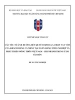 Các yếu tố Ảnh hưởng Đến quyết Định lựa chọn vay vốn của khách hàng cá nhân tại ngân hàng nông nghiệp và phát triển nông thôn việt nam chi nhánh trung tâm sài gòn