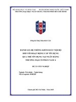 Đánh giá hệ thống kiểm soát nội bộ Đối với hoạt Động cấp tín dụng qua thẻ tín dụng tại ngân hàng thương mại cổ phần nam Á