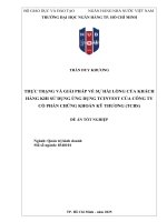 Thực trạng và giải pháp về sự hài lòng của khách hàng khi sử dụng Ứng dụng tcinvest của công ty cổ phần chứng khoán kỹ thương (tcbs)