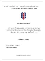 Giải pháp nâng cao hiệu quả huy Động vốn tại ngân hàng nông nghiệp và phát triển nông thôn việt nam  chi nhánh trung tâm sài gòn