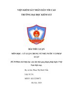 Môn học lý luận chung về nhà nước và pháp luật Đề 29phân tích hiệu lực của văn bản quy phạm pháp luật Ở việt nam hiện nay