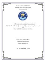 Tiểu luận môn quản trị logistics chủ Đề tìm hiểu về một doanh nghiệp logistics trong hoặc ngoài nước công ty tnhh expeditors việt nam