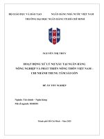 Hoạt Động xử lý nợ xấu tại ngân hàng nông nghiệp và phát triển nông thôn việt nam chi nhánh trung tâm sài gòn