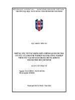 Những yếu tố tác Động Đến chính sách chi trả cổ tức của doanh nghiệp ngành công nghiệp niêm yết tại sở giao dịch chứng khoán thành phố hồ chí minh
