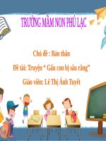 PP dạy kể chuyện mầm non - gấu con bị sâu răng- có video AI