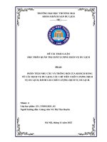 Phân tích nhu cầu và trông Đợi của khách hàng về các dịch vụ du lịch, các chỉ tiêu chất lượng dịch vụ du lịch, Đánh giá chất lượng dịch vụ du lịch