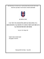 Các yếu tố Ảnh hưởng Đến sự hài lòng của khách hàng tại chuỗi cửa hàng tiện lợi circle k tại thành phố hồ chí minh