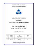 Báo cáo thí nghiệm môn học thiết bị và hệ thống tự Động