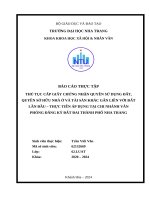 Thủ tục cấp giấy chứng nhận quyền sử dụng Đất, quyền sở hữu nhà Ở và tài sản khác gắn liền với Đất lần Đầu