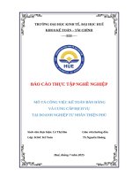 Báo cáo thực tập nghề nghiệp mô tả công việc kế toán bán hàng và cung cấp dịch vụ tại doanh nghiệp tư nhân thiện phú