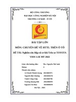 Môn chuyên Đề về httl trên Ô tô Đề tài nghiên cứu hộp số cơ khí trên xe toyota vios 1 5e mt 2022