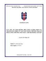 Các yếu tố Ảnh hưởng Đến chất lượng dịch vụ thanh toán Điện tử tại ngân hàng thương mại cổ phần công thương việt nam  chi nhánh bắc sài gòn