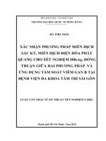 Xác nhận phương pháp miễn dịch sắc ký, miễn dịch điện hóa phát quang cho xét nghiệm HBsAg, đồng thuận giữa hai phương pháp  và ứng dụng tầm soát viêm gan B tại Bệnh viện Đa khoa Tâm Trí Sài Gòn