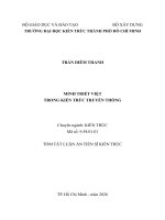 Tóm tắt luận Án minh triết việt trong kiến trúc truyền thống