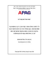 Tạo Động lực làm việc cho công chức Ủy ban nhân dân xã tân vĩnh lộc, thành phố hồ chí minh trong bối cảnh xây dựng chính quyền Địa phương 2 cấp