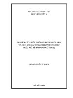 Nghiên cứu biến thể gen press của hbv và gen slc10a1 Ở người bệnh ung thư biểu mô tế bào gan có hbsag