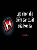 Lựa chọn Địa Điểm sản xuất của honda