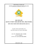 Bài tập lớn quản lý thưu viện (mượn trả , phạt muộn) môn phát triển phần mềm hướng dịch vụ