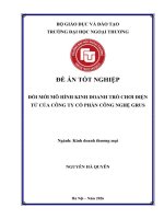ĐỀ ÁN TỐT NGHIỆP ĐỔI MỚI MÔ HÌNH KINH DOANH TRÒ CHƠI ĐIỆN TỬ CỦA CÔNG TY CỔ PHẦN CÔNG NGHỆ GRUS