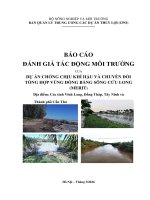 BÁO CÁO ĐÁNH GIÁ TÁC ĐỘNG MÔI TRƯỜNG CỦA DỰ ÁN CHỐNG CHỊU KHÍ HẬU VÀ CHUYỂN ĐỔI TỔNG HỢP VÙNG ĐỒNG BẰNG SÔNG CỬU LONG (MERIT)