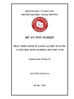 PHÁT TRIỂN KINH TẾ XANH TẠI MỘT SỐ NƯỚC VÀ BÀI HỌC KINH NGHIỆM CHO VIỆT NAM