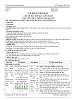 KẾ HOẠCH BÀI DẠY MÔN THỂ DỤC LỚP 6