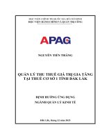 Quản lý thu thuế giá trị gia tăng tại thuế cơ sở 1 tỉnh Đắk lắk