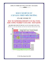 Báo cáo dtm Điều chỉnh hạ tầng kỹ thuật và bổ sung ngành nghề dệt may, phụ trợ dệt may có công Đoạn nhuộm vào khu công nghiệp tam anh – hàn quốc (quy mô diện tích 193,05ha)