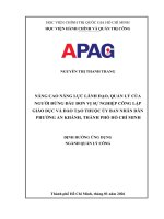 Nâng cao năng lực lãnh Đạo, quản lý của người Đứng Đầu Đơn vị sự nghiệp công lập giáo dục và Đào tạo thuộc Ủy ban nhân dân phường an khánh, thành phố hồ chí minh