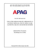 Luận văn thạc sĩ Tăng cường mối quan hệ giữa chính quyền và người dân thông qua truyền thông xã hội tại phường Chợ Lớn, Thành phố Hồ Chí Minh