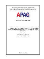 NÂNG CAO CHẤT LƯỢNG DỊCH VỤ HÀNH CHÍNH CÔNG TẠI ỦY BAN NHÂN DÂN XÃ KRÔNG NÔ, TỈNH ĐẮK LẮK